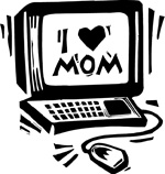 computer with I love mom